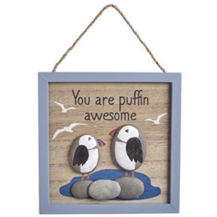 Hanging "You Are Puffin Awesome" Photo Frame, 13cm 