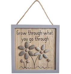 Embrace life's challenges and bloom with the "Grow Through What You Go Through"frame