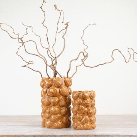 Discover the elegance of fall with our lovely ceramic pumpkin planter