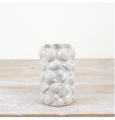 crisp white pumpkin design vase 