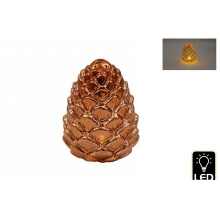 15.5cm Glass LED Pinecone