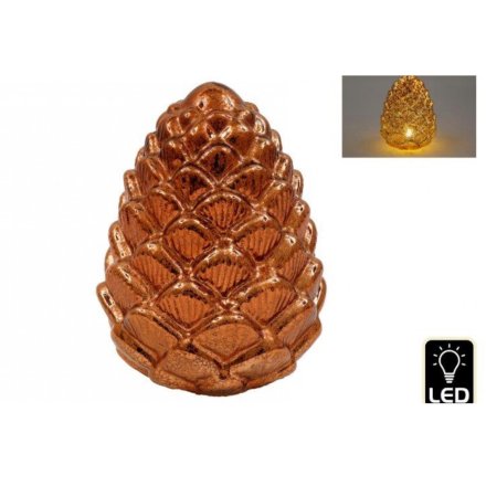 14.5cm Glass LED Pinecone