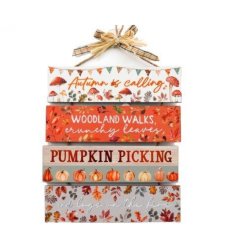 Wooden Autumn Hanging Plaque 24cm
