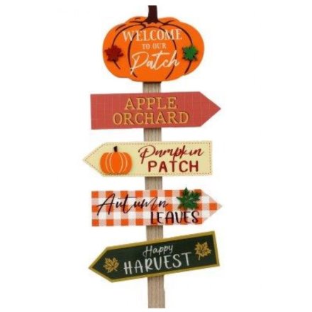 Pumpkin Patch Sign Post 44cm