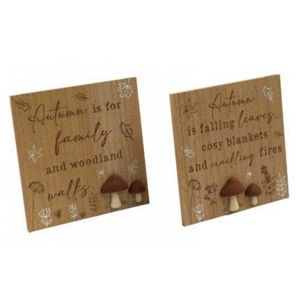 18cm Autumn Mushroom Plaques 2/a