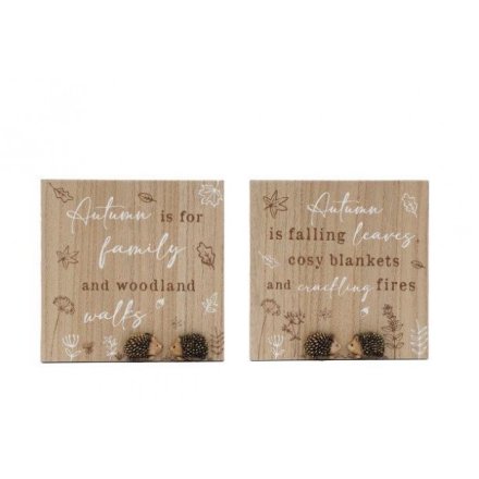 2/A Autumn Mushroom Plaques, 18cm 