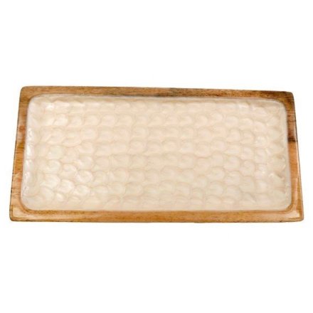 40cm Capiz Style Enamel Tray