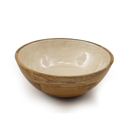Capiz Style Enamel Bowl 17.5cm 