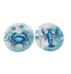 Crab & Lobster Glass Plate 2/a