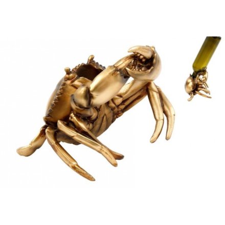 23cm Gold Crab Wine Bottle Holder