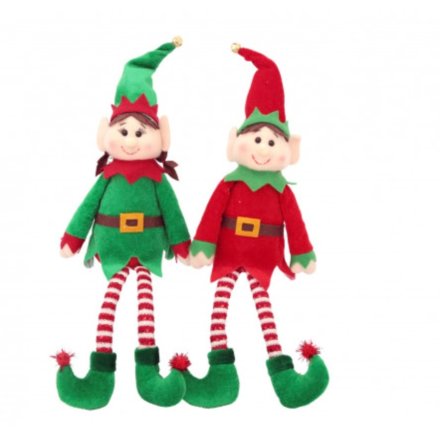 Sitting Elf in Festive Red and Green 2A