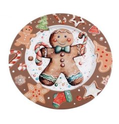 33cm Gingerbread Tin Plate