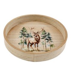 25.5cm Reindeer Wooden Tray