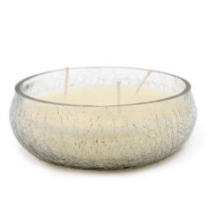 15cm Crackle Glass Wax Bowl