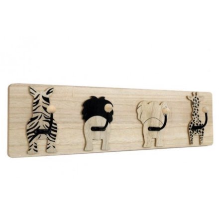 4pc Wooden Animal Hooks