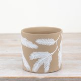 stylish white leaf planter 