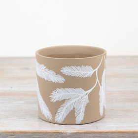 stylish white leaf planter 