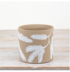stylish white leaf planter 