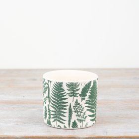 leaf design green and white plant pot 