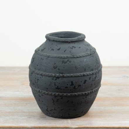 stylish Charcoal terracotta vase 
