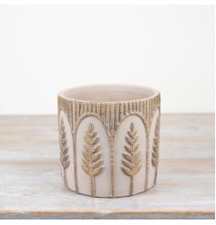 Bring a touch of nature into your home with our stunning Leaf Pattern Cement Planter 