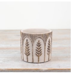 Upgrade your decor with our sleek cement pot - a durable and chic addition to any room!