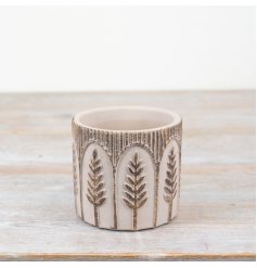 a small stylish leaf patterned planter 