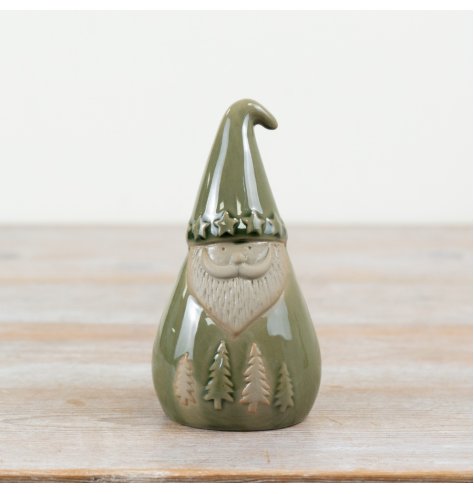 Standing Green Santa Deco, 19cm 