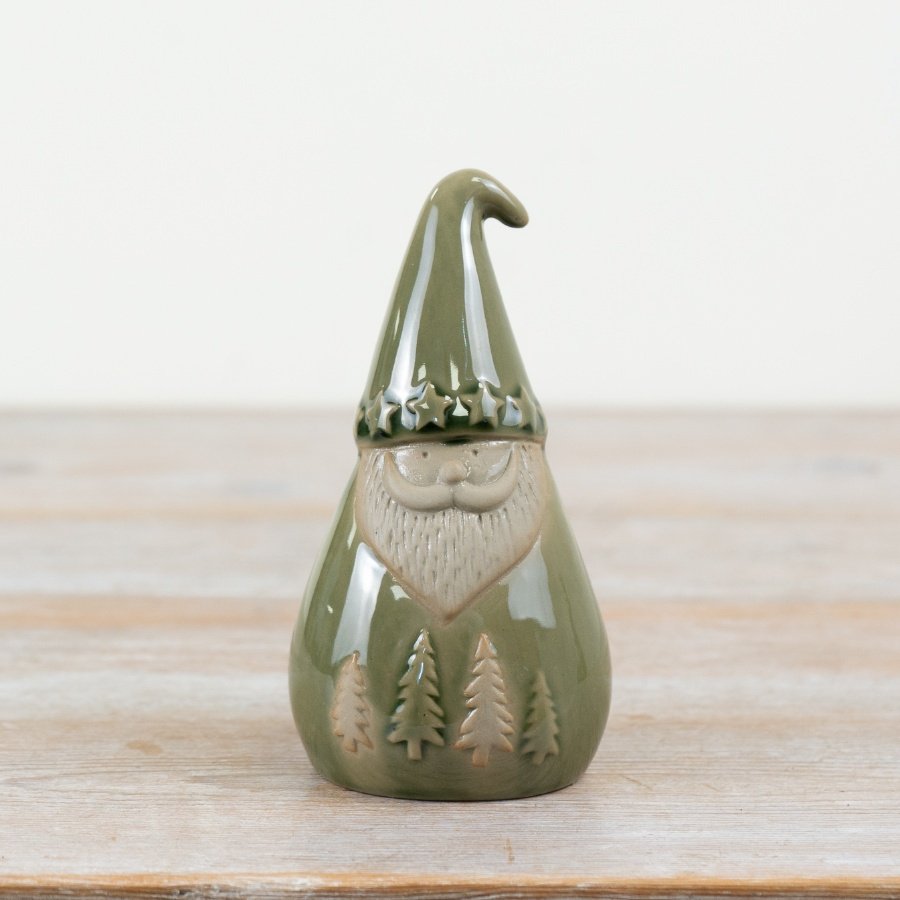 Ceramic Green Santa Deco, 19cm 
