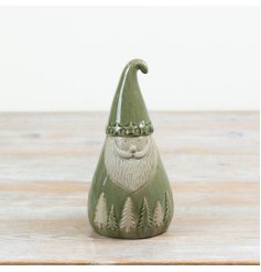 19cm Green Santa Deco