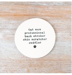 A chic porcelain coaster ideal for cat mums! 