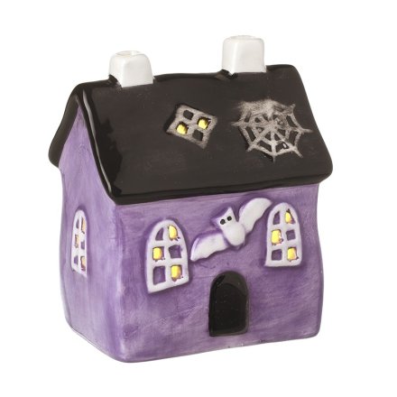 Light-up Purple Haunted House, 10cm