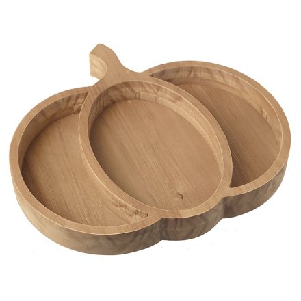 Wooden Pumpkin Tray, 36cm
