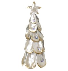White Metal Shell Tree Ornament, 10.4cm 