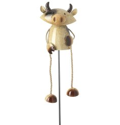 Add a touch of charm to your garden with this lovely metal cow stake. Perfect for outdoor décor!
