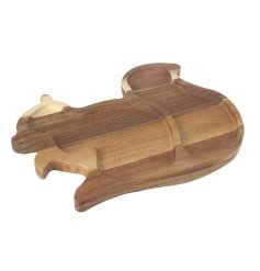 A unique squirrel shaped tray with two compartments. Ideal for displaying nuts and other seasonal snacks. 