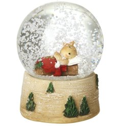 Sleeping Mouse Snow Globe, 8.5cm 