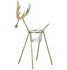 Gold Deer T Light Holder, 25cm 