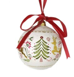 Christmas Reindeer & Tree Bauble, 25cm 