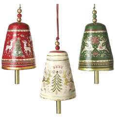 3/A Christmas Bell Reindeer Hangers, 26cm 