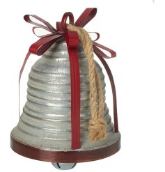 Metal Bell With Rope Hanger, 27cm 