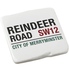 White Resin Reindeer Road Coaster, 9cm 