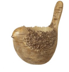 Wood Finish Resin Bird Pot, 28.5cm 