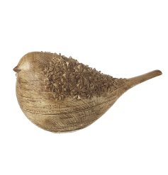 Wood Finish Resin Bird Ornament, 25cm 