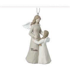 Angel Mum And Daughter Hanger, 10.6cm 