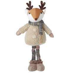 Sitting Fox With Cream Jumper, 38cm 