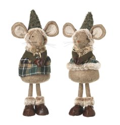 2/A Standing Mouse With Tartan Coat, 40cm 