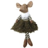 Fabric Mouse In Green Fluffy Skirt, 48cm 