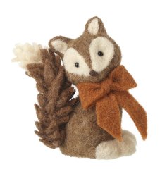 Get your home ready for the holiday season with our charming Brown Felt Fox With Bow Ornament!