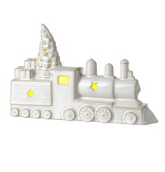 White Train T Light Holder, 23cm 
